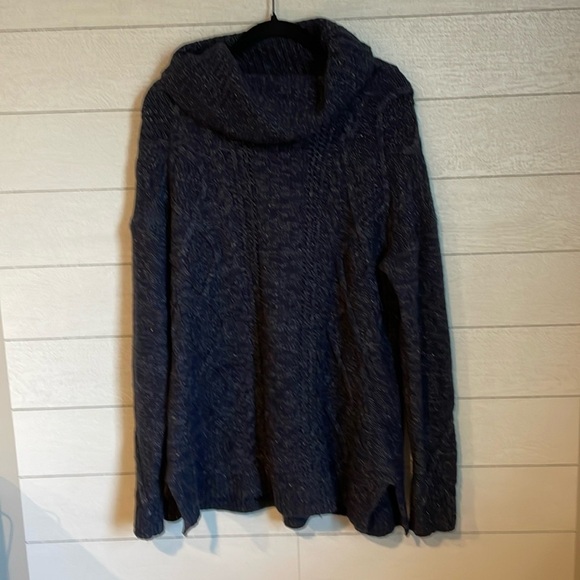 Land's End Women's Cotton Wool blend Fishermans Navy Cowl neck Sweater size M‎ - Picture 1 of 12